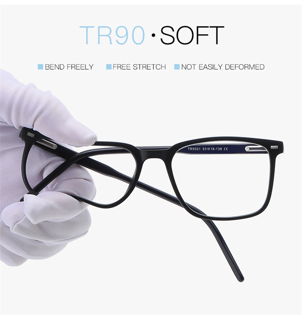 VIVIBEE 2026 Square Blue Light Blocking Glasses Men TR90 Light Frame Anti Blue Ray Eyeglasses Women Classic Computer Eyewear