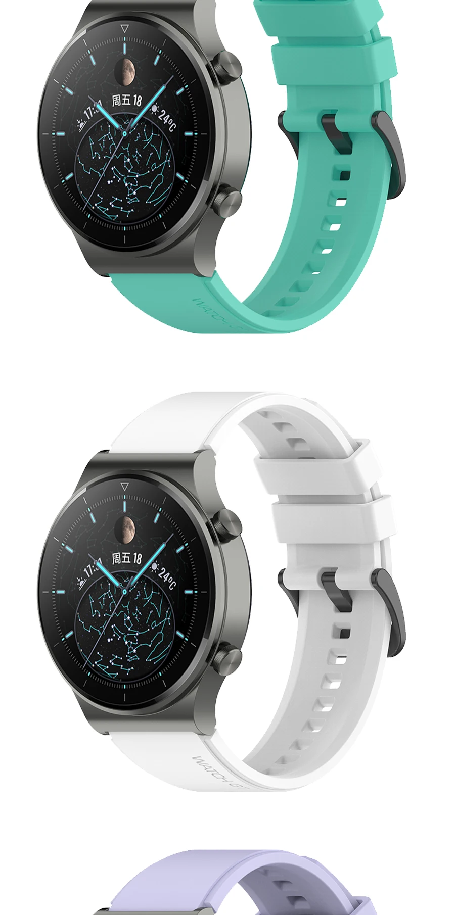 22mm Official Silicone Band For Huawei Watch GT 2 3 Pro Straps Original Watchband For Huawei GT2 GT3 GT4 Pro 46mm Wrist Bracelet