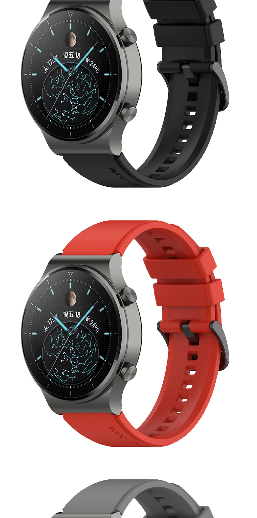 22mm Official Silicone Band For Huawei Watch GT 2 3 Pro Straps Original Watchband For Huawei GT2 GT3 GT4 Pro 46mm Wrist Bracelet