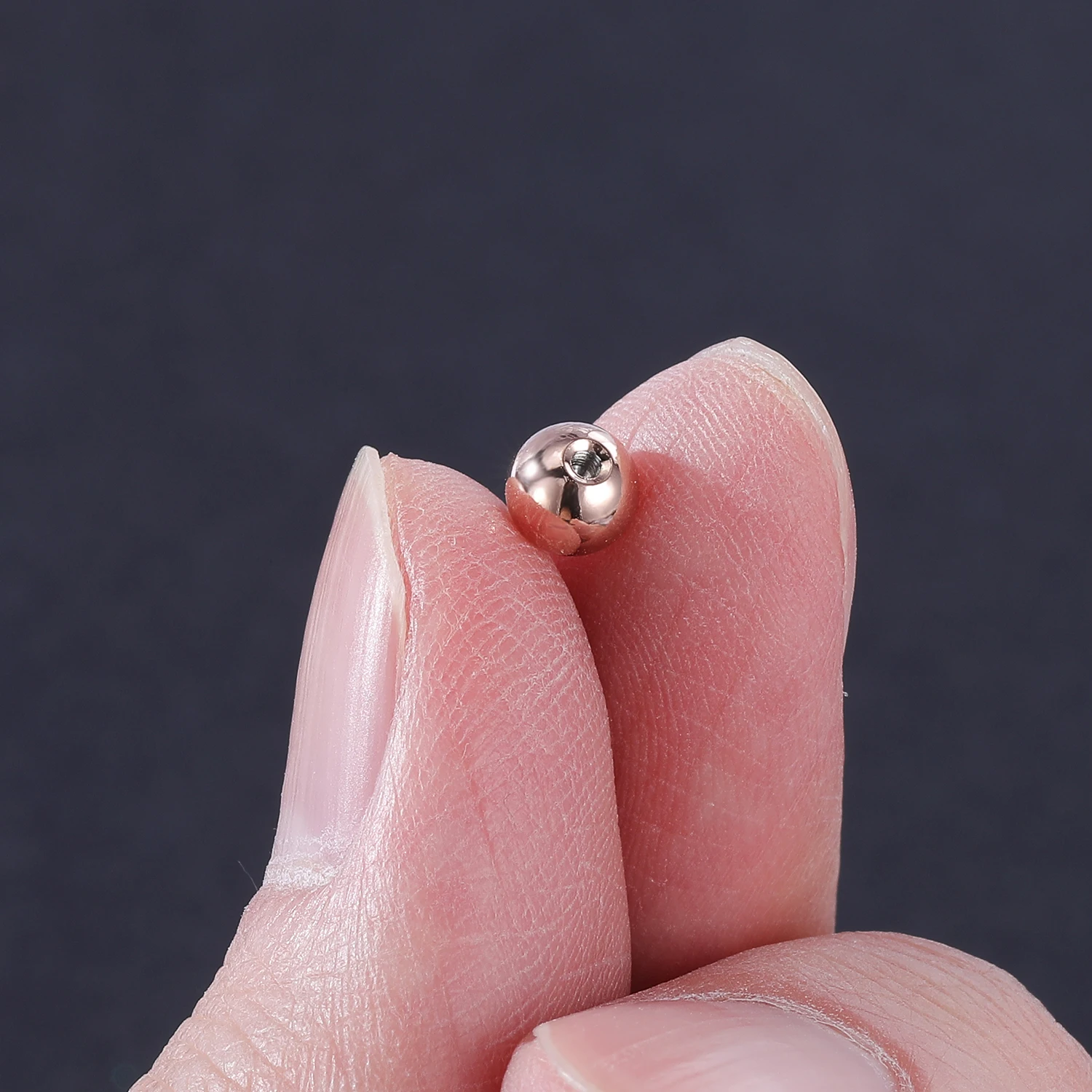 ZS 5-50Pcs 16G Stainless Steel Piercing Screw Replacement Ball Rose Gold Plated Earring Balls Nose Labret Helix Piercing Ball
