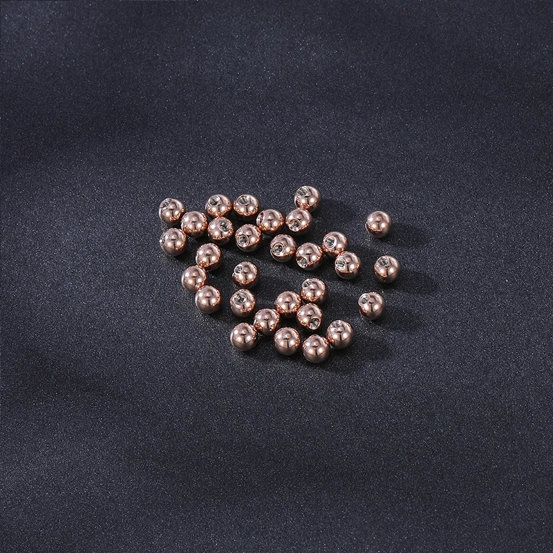 ZS 5-50Pcs 16G Stainless Steel Piercing Screw Replacement Ball Rose Gold Plated Earring Balls Nose Labret Helix Piercing Ball
