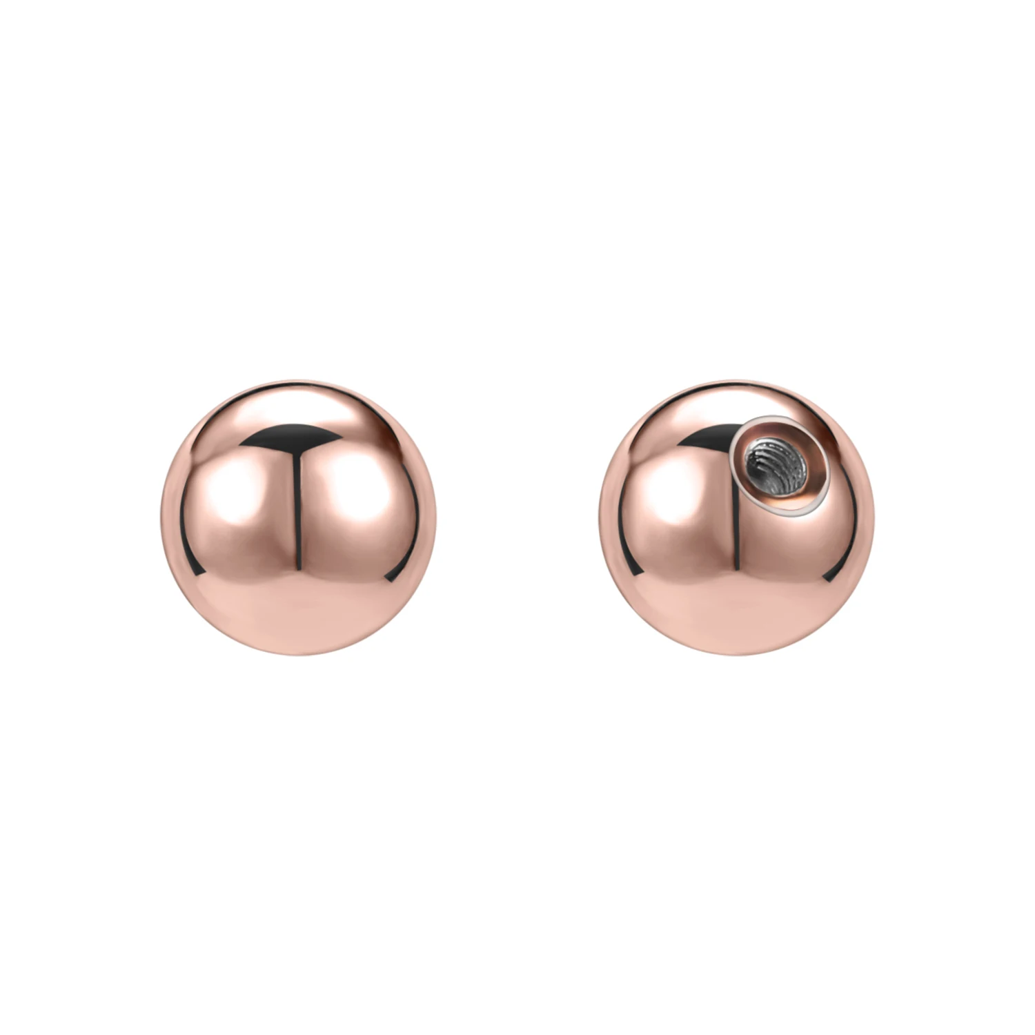 ZS 5-50Pcs 16G Stainless Steel Piercing Screw Replacement Ball Rose Gold Plated Earring Balls Nose Labret Helix Piercing Ball