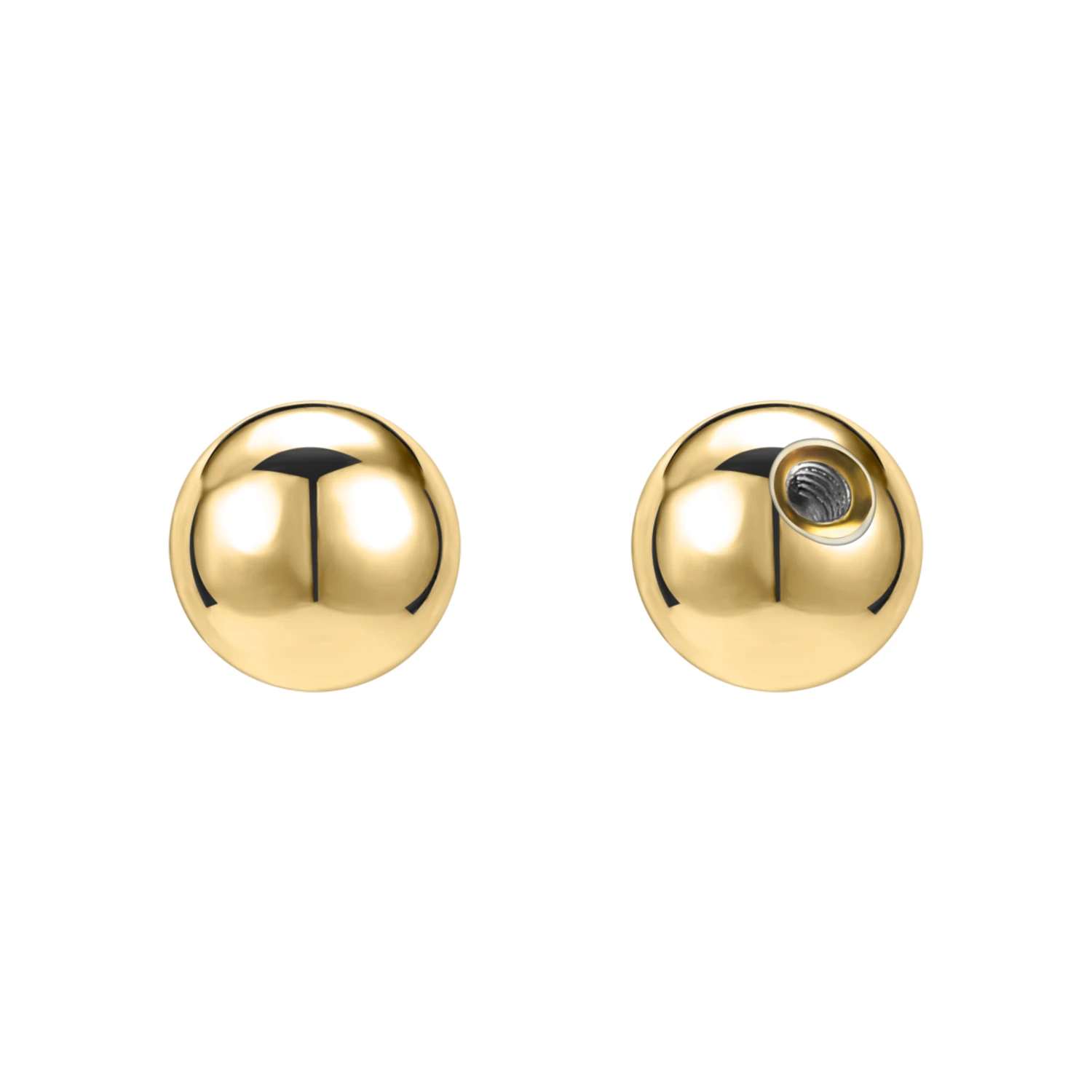 ZS 5-50Pcs 16G Stainless Steel Piercing Screw Replacement Ball Rose Gold Plated Earring Balls Nose Labret Helix Piercing Ball