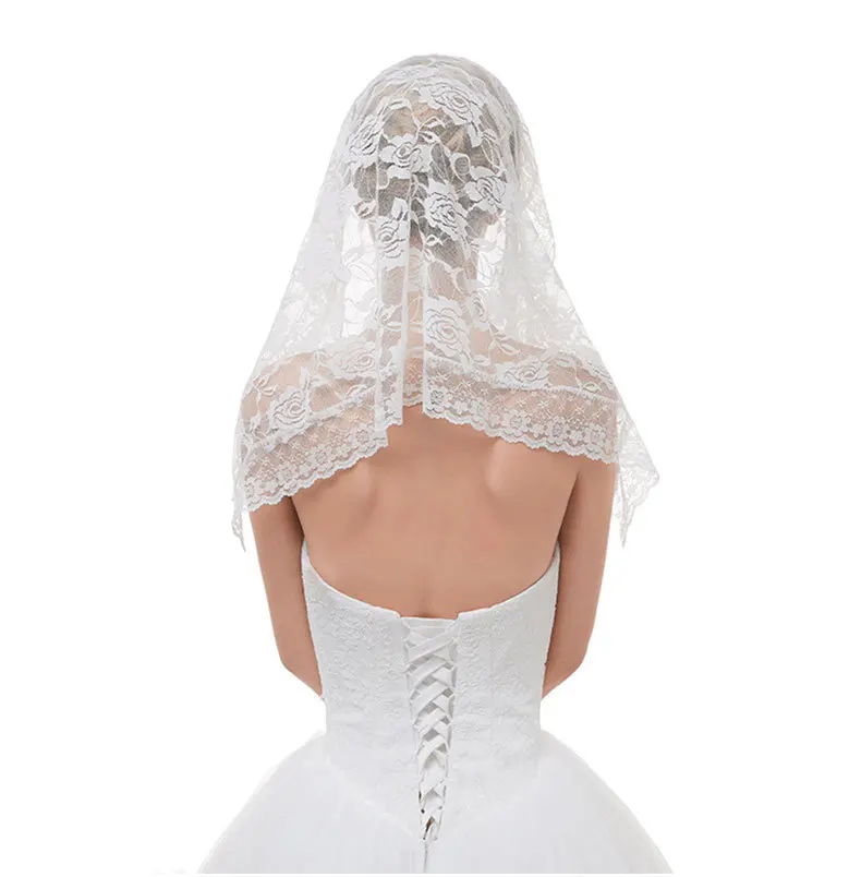 Short Wedding Veil Black Lace Bridal Veils for Flower Girls Bride Marriage Wedding Accessories 2021