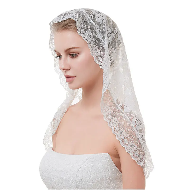 Short Wedding Veil Black Lace Bridal Veils for Flower Girls Bride Marriage Wedding Accessories 2021
