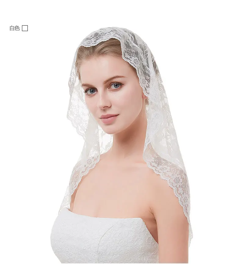 Short Wedding Veil Black Lace Bridal Veils for Flower Girls Bride Marriage Wedding Accessories 2021