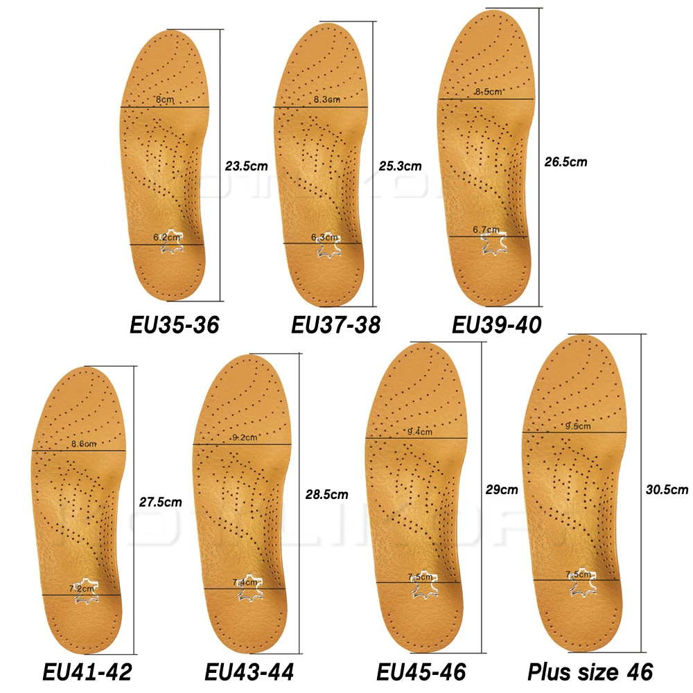 Leather Orthotic Insole For Flat Feet Arch Support Orthopedic Shoes Sole Insoles For Feet Men's Shoes Women Children O/X Leg Pad