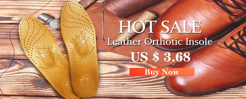 Leather Orthotic Insole For Flat Feet Arch Support Orthopedic Shoes Sole Insoles For Feet Men's Shoes Women Children O/X Leg Pad