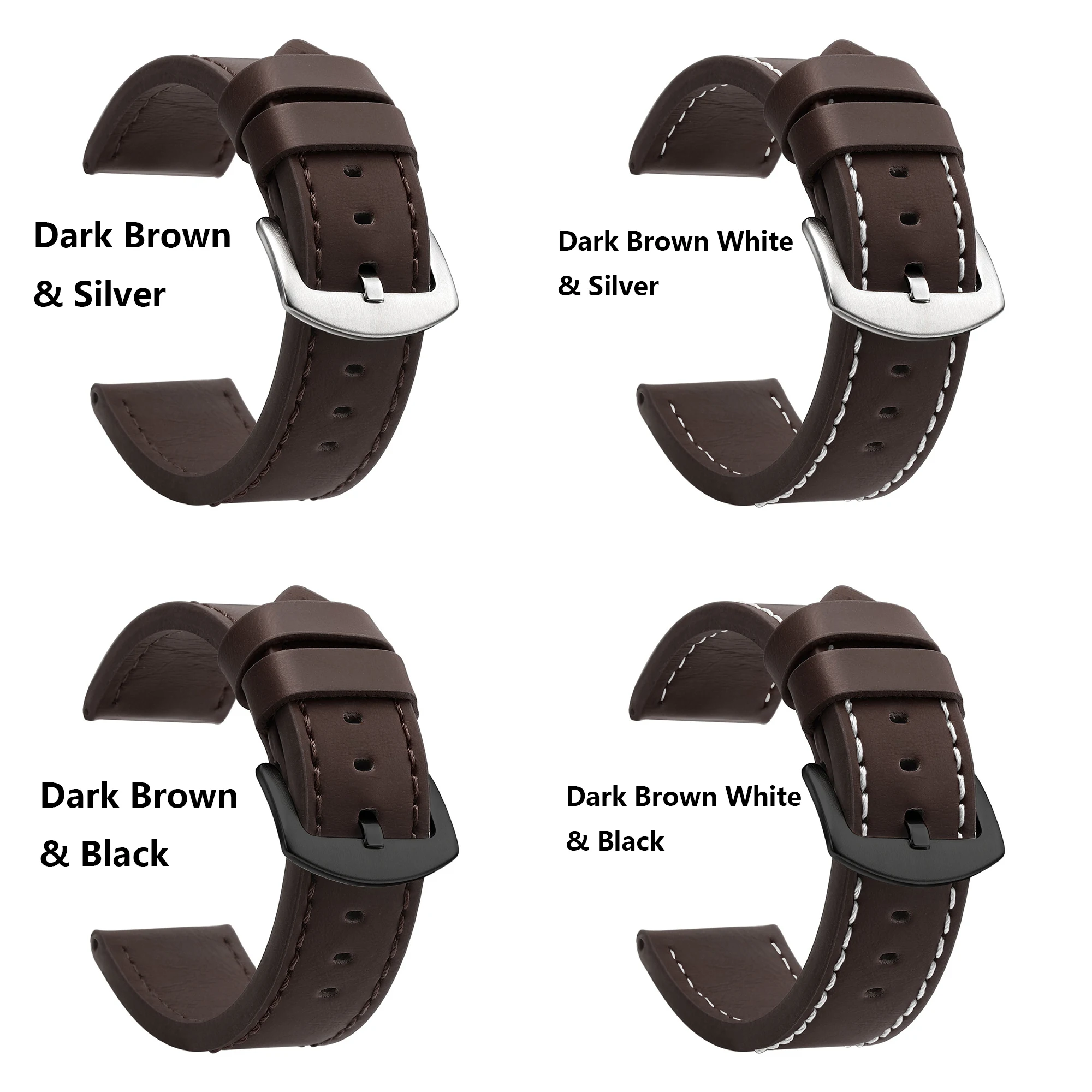 Fashion Watch Band Strap Sport Vintage Leather Watchband Stainless Steel Buckle Watch Accessories 18mm 20mm 22mm 24mm