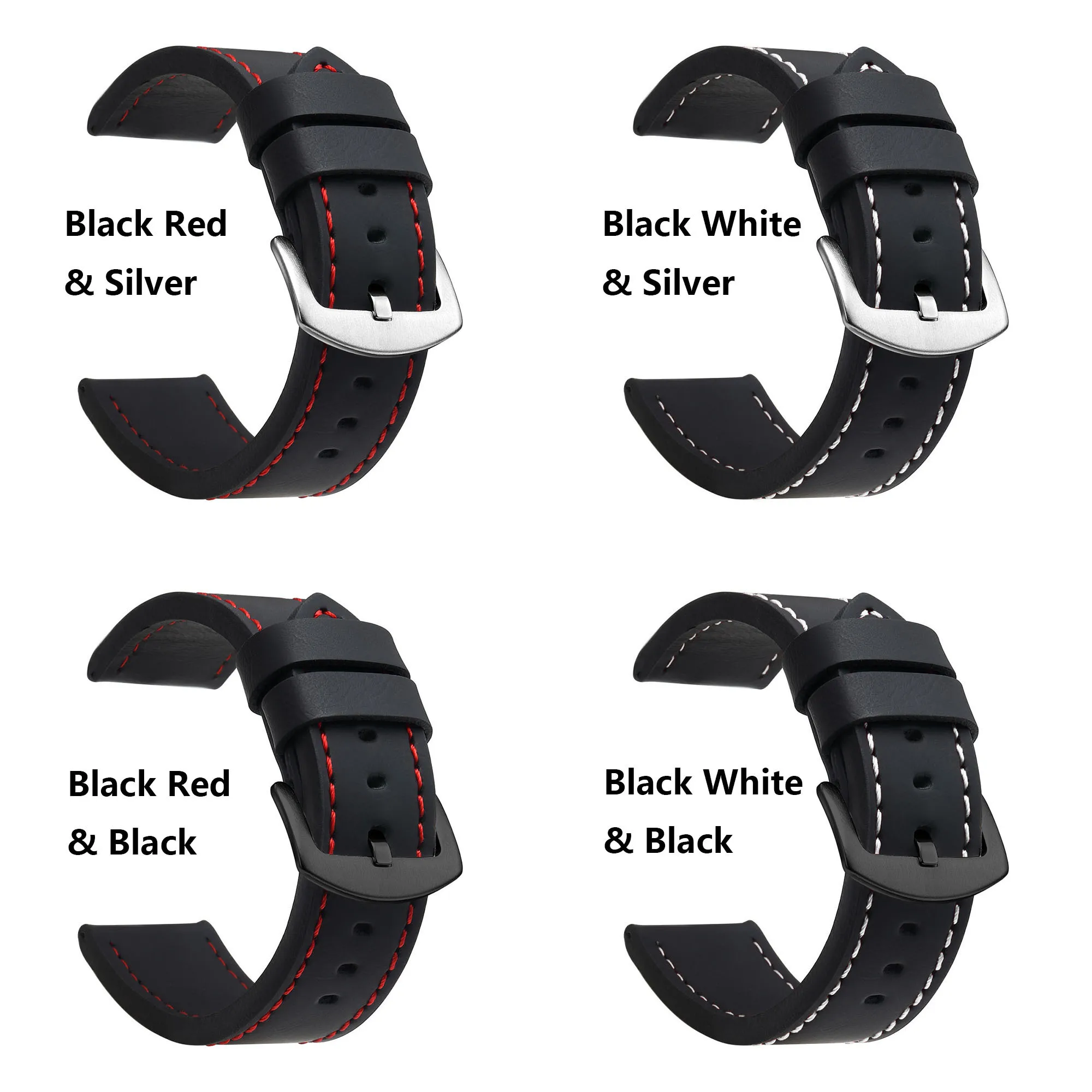 Fashion Watch Band Strap Sport Vintage Leather Watchband Stainless Steel Buckle Watch Accessories 18mm 20mm 22mm 24mm