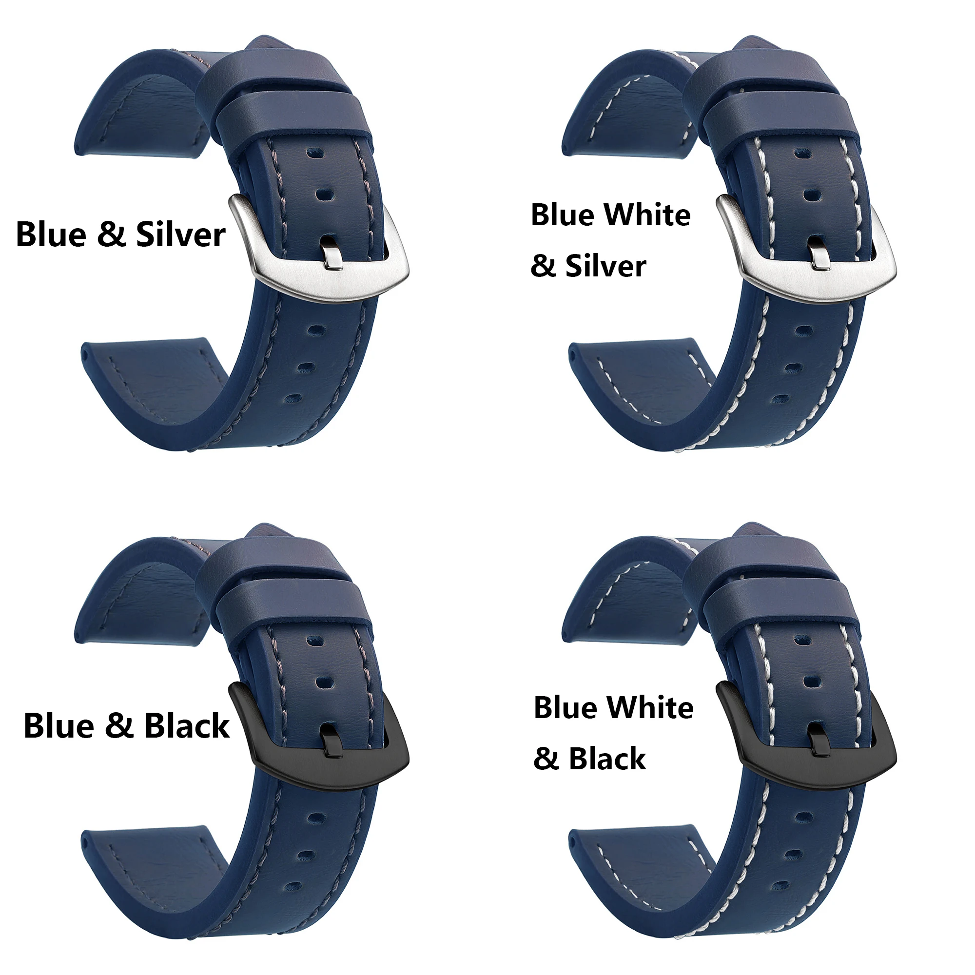 Fashion Watch Band Strap Sport Vintage Leather Watchband Stainless Steel Buckle Watch Accessories 18mm 20mm 22mm 24mm