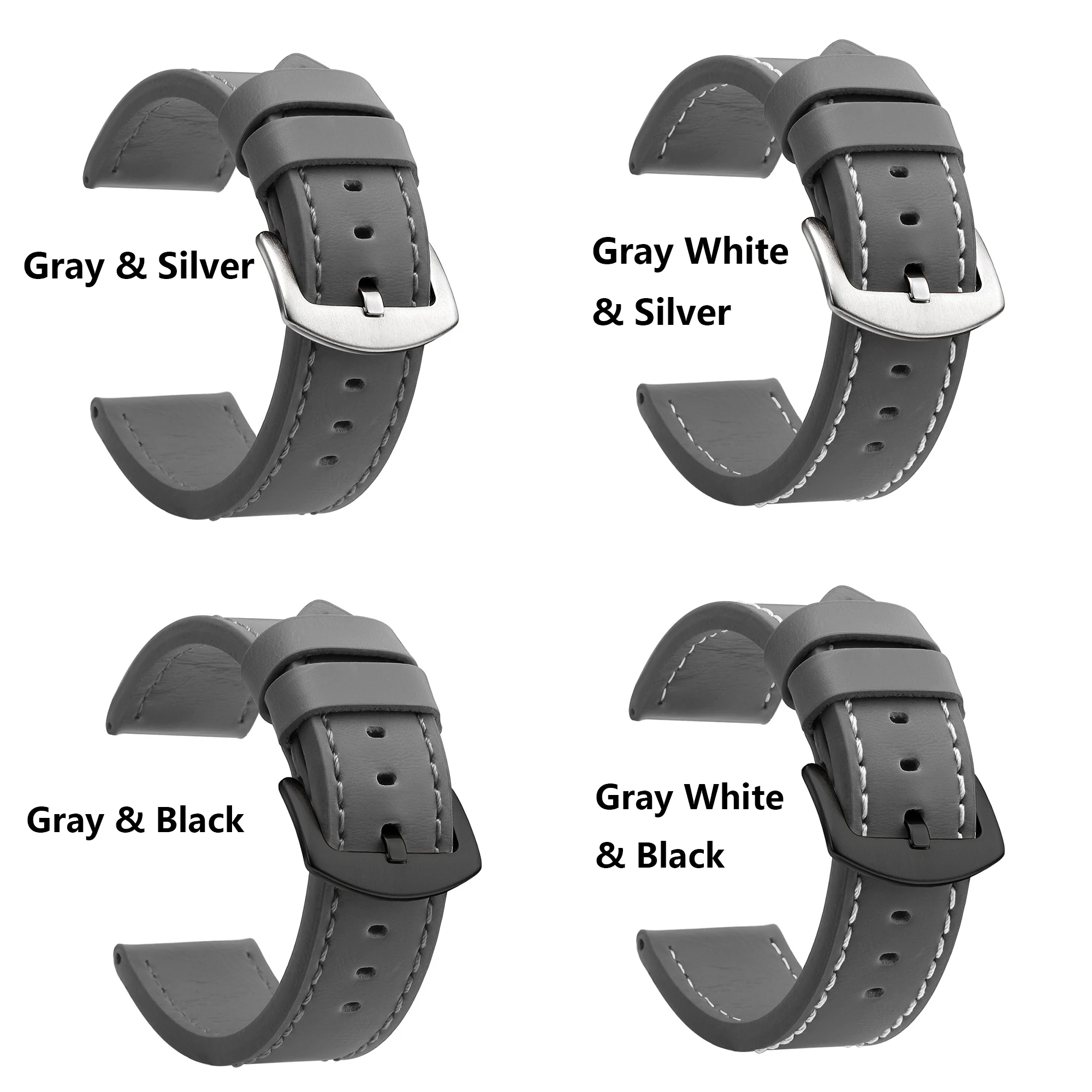 Fashion Watch Band Strap Sport Vintage Leather Watchband Stainless Steel Buckle Watch Accessories 18mm 20mm 22mm 24mm