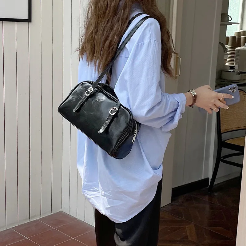 Fashion Women Green Big Shoulder Bags PU Leather Female Purse Handbags Large Capacity Ladies Daily Small Casual Tote Bolso Mujer