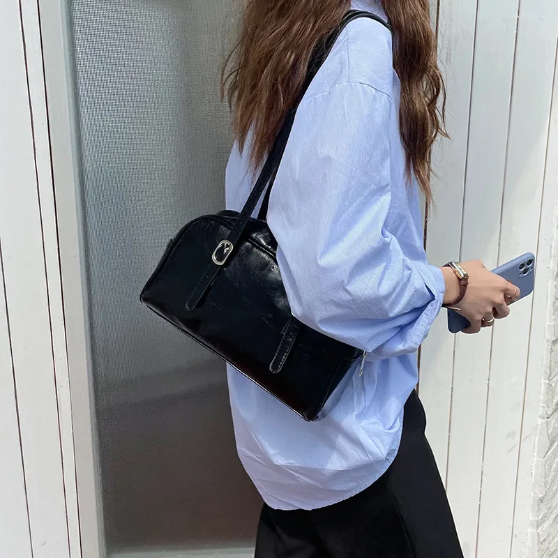 Fashion Women Green Big Shoulder Bags PU Leather Female Purse Handbags Large Capacity Ladies Daily Small Casual Tote Bolso Mujer