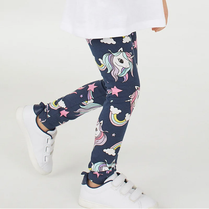 Girls Leggings 100% Cotton Girl's Trousers Fille Girls Pants Skinny Print Cartoon Pattern Kids Children Leggings Trousers KF083