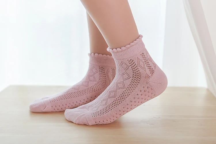 5Pairs/lot Baby Socks Summer Spring Thin Mesh Cotton Kids Socks Lovely Girls Lace Socks Colorful Children Socks