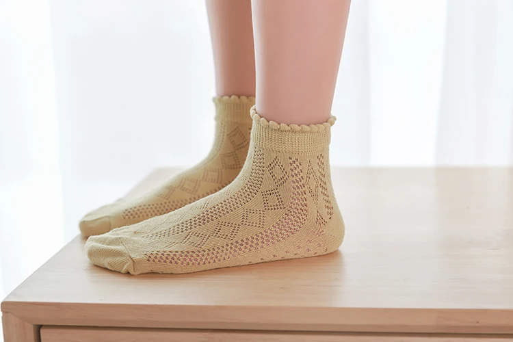 5Pairs/lot Baby Socks Summer Spring Thin Mesh Cotton Kids Socks Lovely Girls Lace Socks Colorful Children Socks
