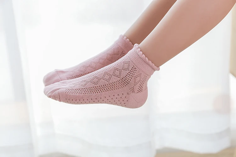 5Pairs/lot Baby Socks Summer Spring Thin Mesh Cotton Kids Socks Lovely Girls Lace Socks Colorful Children Socks