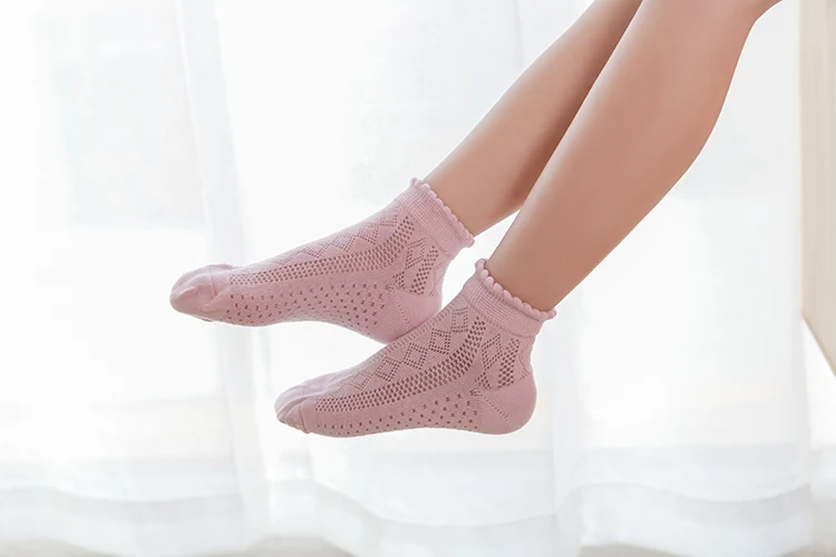 5Pairs/lot Baby Socks Summer Spring Thin Mesh Cotton Kids Socks Lovely Girls Lace Socks Colorful Children Socks