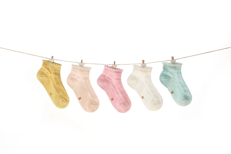 5Pairs/lot Baby Socks Summer Spring Thin Mesh Cotton Kids Socks Lovely Girls Lace Socks Colorful Children Socks
