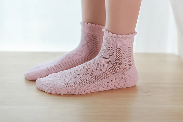5Pairs/lot Baby Socks Summer Spring Thin Mesh Cotton Kids Socks Lovely Girls Lace Socks Colorful Children Socks