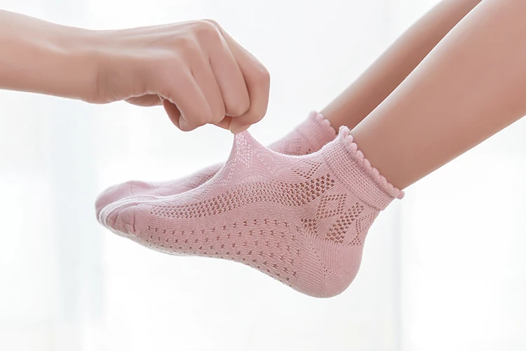5Pairs/lot Baby Socks Summer Spring Thin Mesh Cotton Kids Socks Lovely Girls Lace Socks Colorful Children Socks