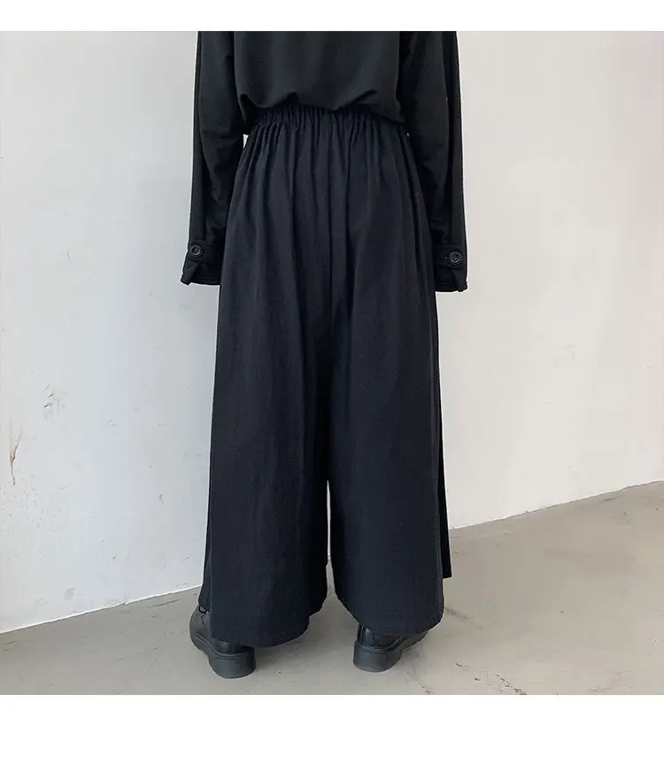 Men Hakama Harajuku Kimono Samurai Pants Men Casual Wide Pants Men Chinese Style Hanfu Tang Trousers Male Kendo Uniforms