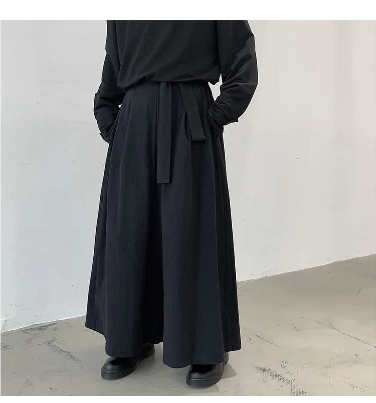 Men Hakama Harajuku Kimono Samurai Pants Men Casual Wide Pants Men Chinese Style Hanfu Tang Trousers Male Kendo Uniforms