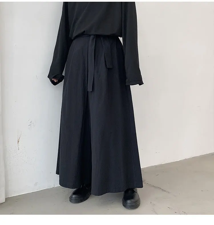 Men Hakama Harajuku Kimono Samurai Pants Men Casual Wide Pants Men Chinese Style Hanfu Tang Trousers Male Kendo Uniforms