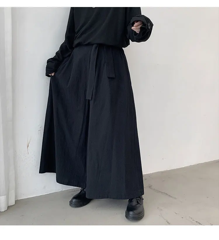 Men Hakama Harajuku Kimono Samurai Pants Men Casual Wide Pants Men Chinese Style Hanfu Tang Trousers Male Kendo Uniforms