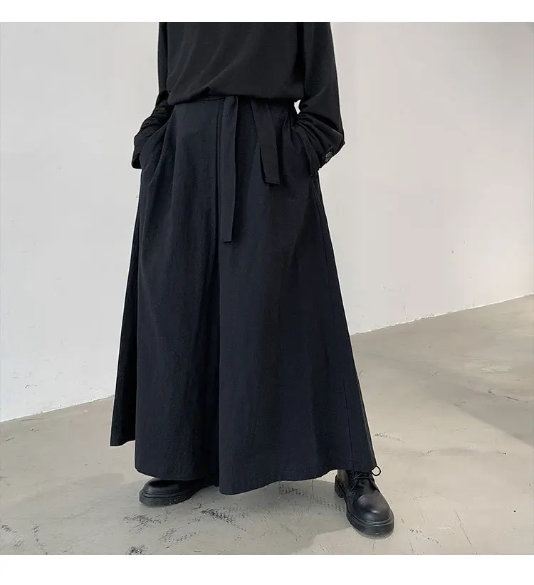 Men Hakama Harajuku Kimono Samurai Pants Men Casual Wide Pants Men Chinese Style Hanfu Tang Trousers Male Kendo Uniforms