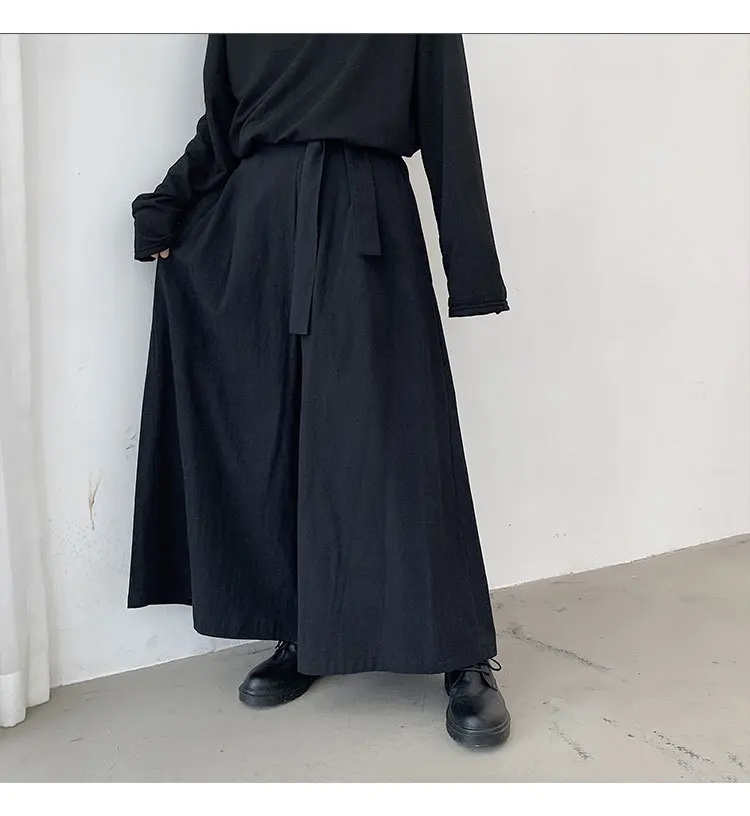 Men Hakama Harajuku Kimono Samurai Pants Men Casual Wide Pants Men Chinese Style Hanfu Tang Trousers Male Kendo Uniforms