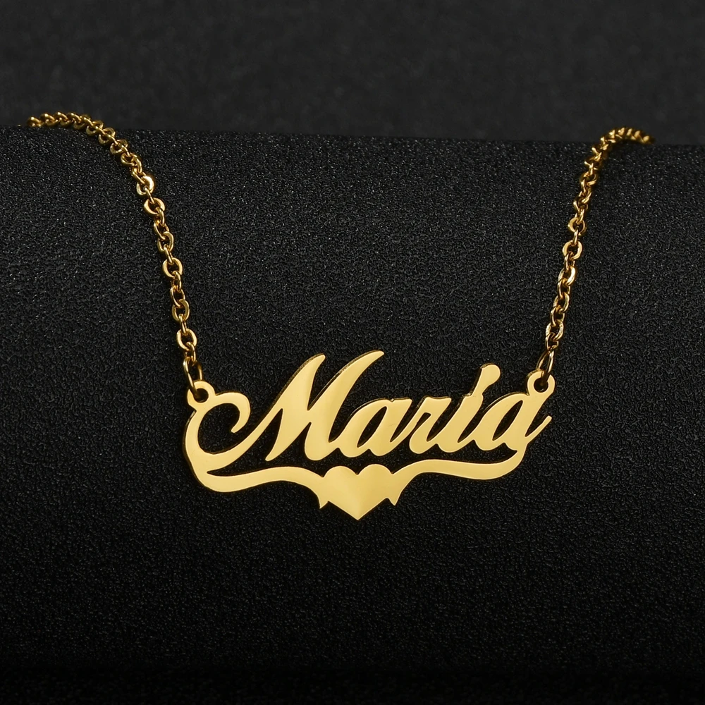 Fashion Custom Name Necklaces for Women Stainless Steel Personalized Summer Choker Letter Heart Butterfly Pendant Jewelry Gift