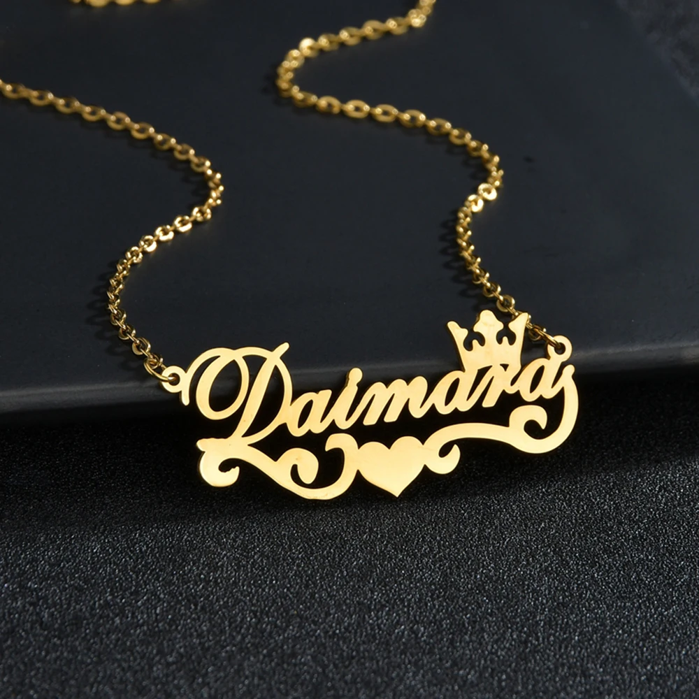 Fashion Custom Name Necklaces for Women Stainless Steel Personalized Summer Choker Letter Heart Butterfly Pendant Jewelry Gift