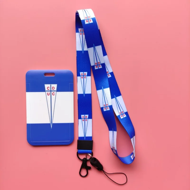 Chile Football Team Card Holder Neck Strap Students Name Card Case Lanyard Child Visit Door Identity Credit Badge Cards Cover