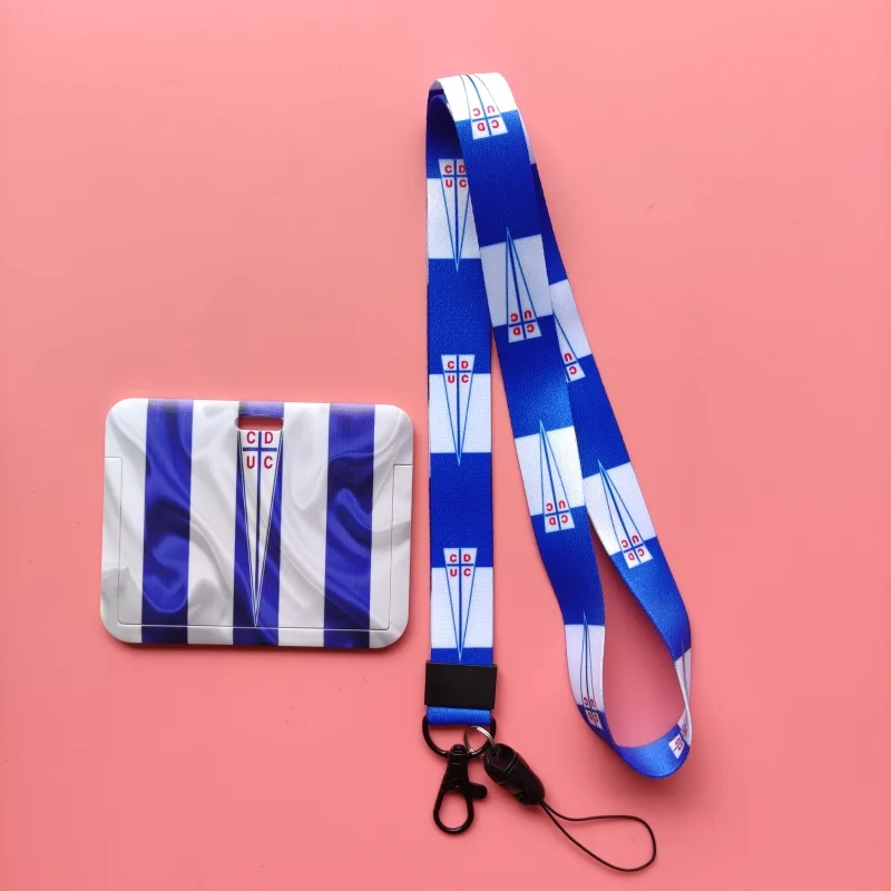 Chile Football Team Card Holder Neck Strap Students Name Card Case Lanyard Child Visit Door Identity Credit Badge Cards Cover