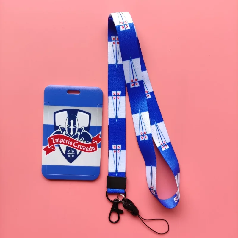 Chile Football Team Card Holder Neck Strap Students Name Card Case Lanyard Child Visit Door Identity Credit Badge Cards Cover