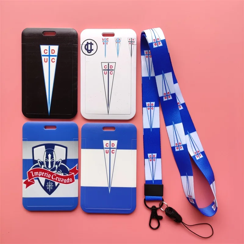 Chile Football Team Card Holder Neck Strap Students Name Card Case Lanyard Child Visit Door Identity Credit Badge Cards Cover