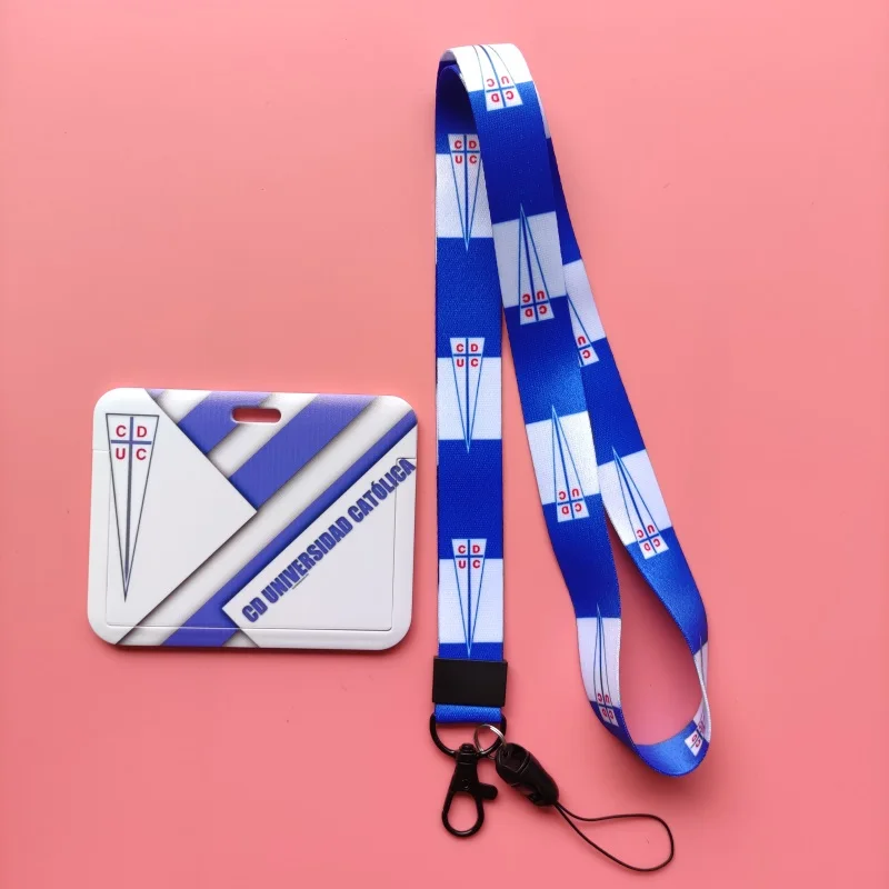Chile Football Team Card Holder Neck Strap Students Name Card Case Lanyard Child Visit Door Identity Credit Badge Cards Cover
