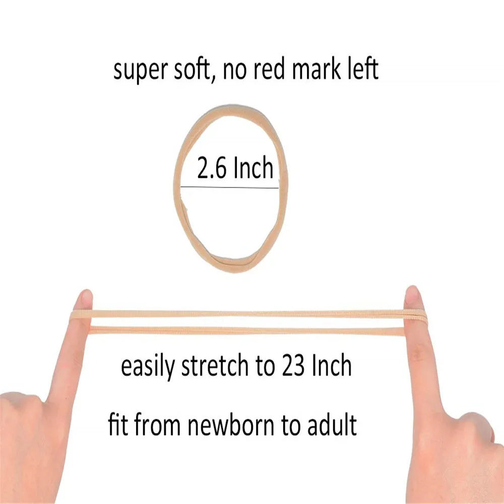 20Pcs/Lot Baby Girl DIY Nylon Headbands Soft Traceless Stretchy Headband for Children Hair Band Girl Elastic Hair Accessories