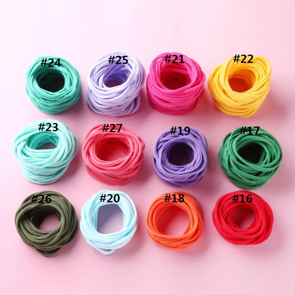 20Pcs/Lot Baby Girl DIY Nylon Headbands Soft Traceless Stretchy Headband for Children Hair Band Girl Elastic Hair Accessories