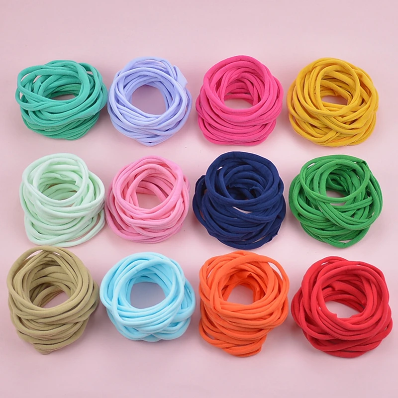 20Pcs/Lot Baby Girl DIY Nylon Headbands Soft Traceless Stretchy Headband for Children Hair Band Girl Elastic Hair Accessories