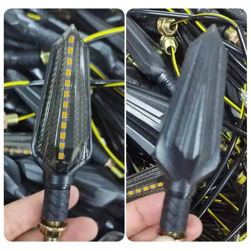 E24 Motorcycle Turn Signals Flowing Turn Signal Light 12LED Turn Signal Indicator Amber Light Blinker 12V M10 Approved E-Mark