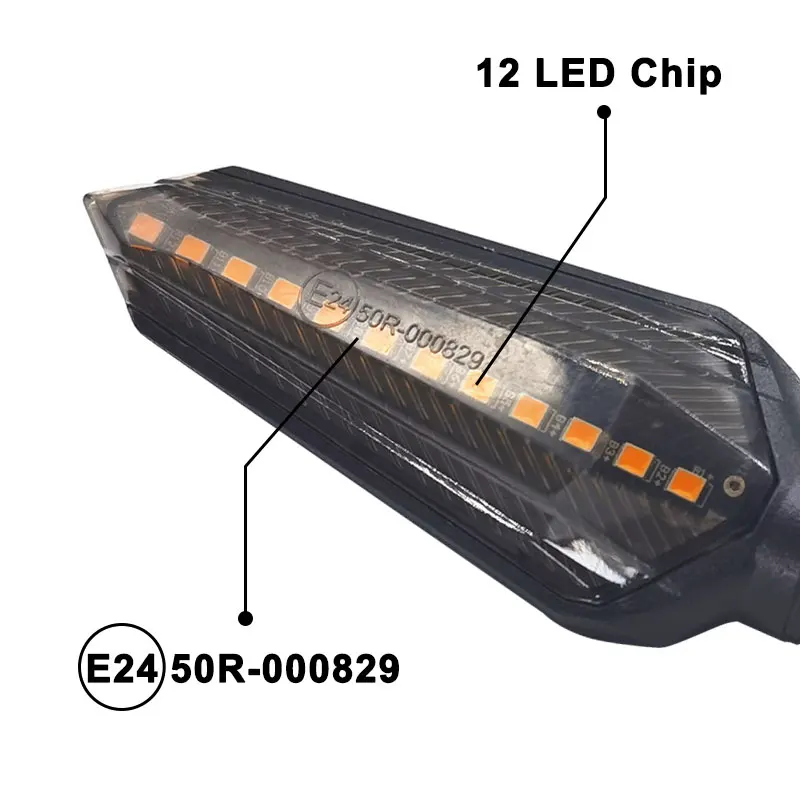 E24 Motorcycle Turn Signals Flowing Turn Signal Light 12LED Turn Signal Indicator Amber Light Blinker 12V M10 Approved E-Mark