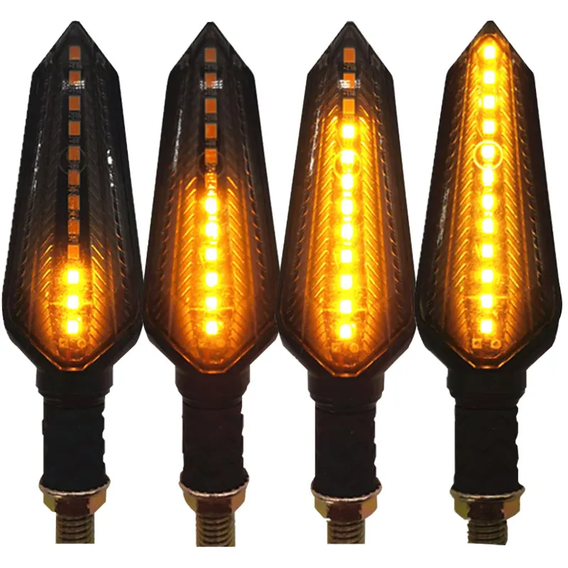 E24 Motorcycle Turn Signals Flowing Turn Signal Light 12LED Turn Signal Indicator Amber Light Blinker 12V M10 Approved E-Mark