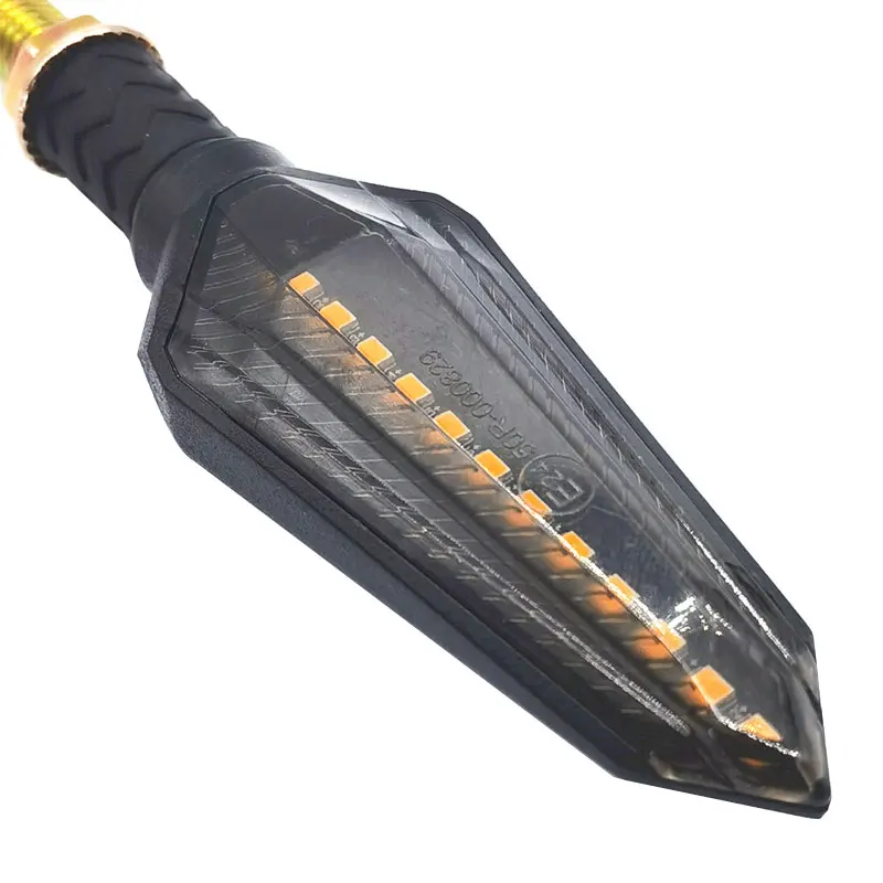 E24 Motorcycle Turn Signals Flowing Turn Signal Light 12LED Turn Signal Indicator Amber Light Blinker 12V M10 Approved E-Mark