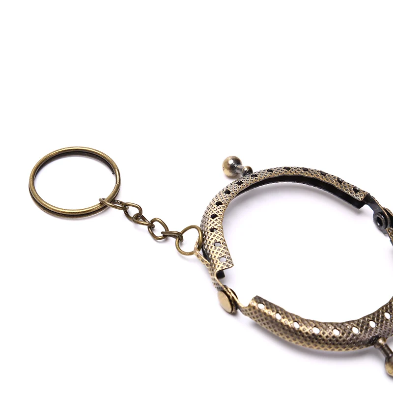 1 Piece 5cm Coin Purse Metal Frame With Keychain DIY Arched Frame Kiss Lock Craft Wallet Accessory Brand New Practical