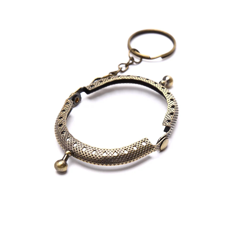 1 Piece 5cm Coin Purse Metal Frame With Keychain DIY Arched Frame Kiss Lock Craft Wallet Accessory Brand New Practical