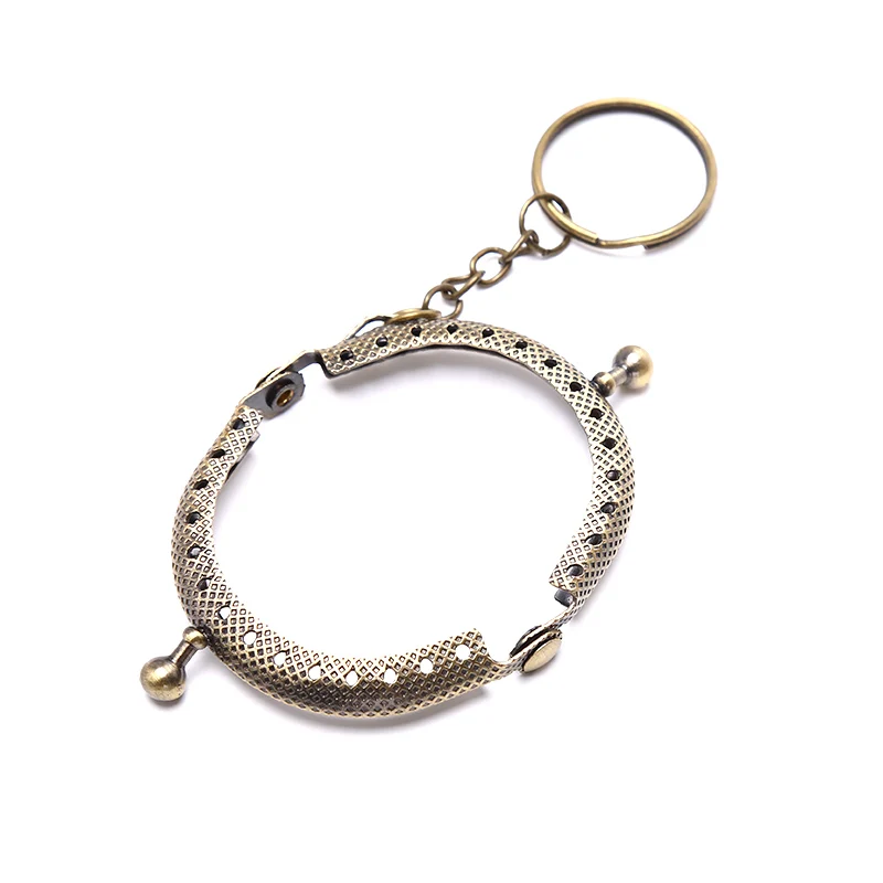 1 Piece 5cm Coin Purse Metal Frame With Keychain DIY Arched Frame Kiss Lock Craft Wallet Accessory Brand New Practical