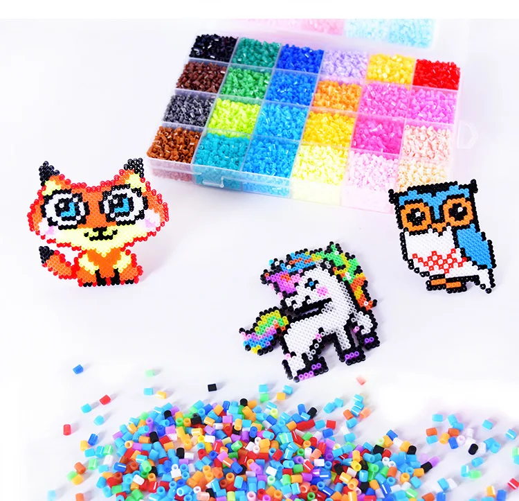 2.6mm Perler Hama Beads Set 3D Puzzle Iron Beads Toy Kids Creative Handmade Craft DIY Gift Fuse Beads Have Large Pegboard